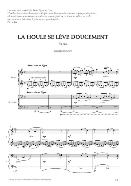 Emmanuel Clerc Hommage à Jean Cras, Piano à quatre mains