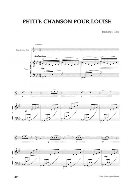 Emmanuel Clerc , [I]Six pièces pour clarinette et piano[/I]
