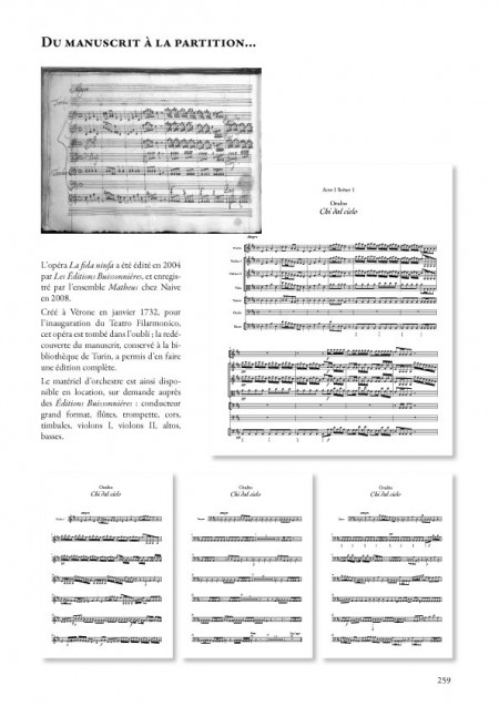 La fida ninfa (opéra de Antonio Vivaldi RV 714) matériel d'orchestre