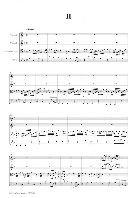 Nicolò FIORENZA (1700-1764) : concerto pour violoncelle en Fa Majeur - matériel d'orchestre