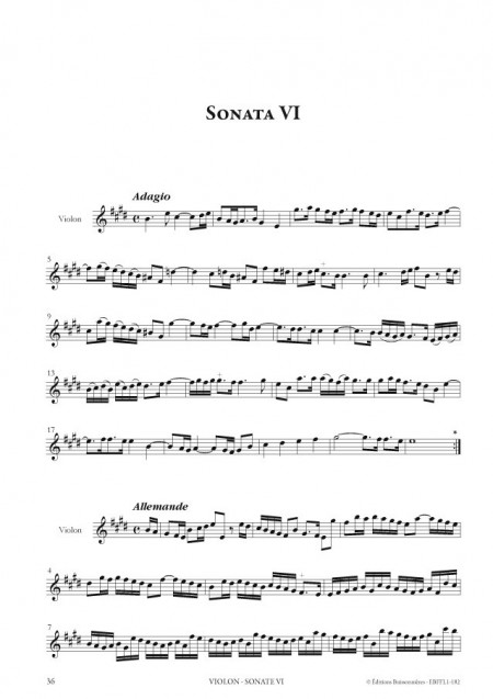 François Francoeur : Sonates à violon seul avec la basse continue, livre 1, sonates 1 à 10