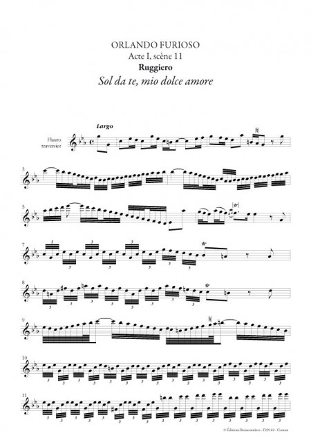 Vivaldi : Orlando furioso [I]Sol da te, mio dolce amore[/I] - matériel d'orchestre