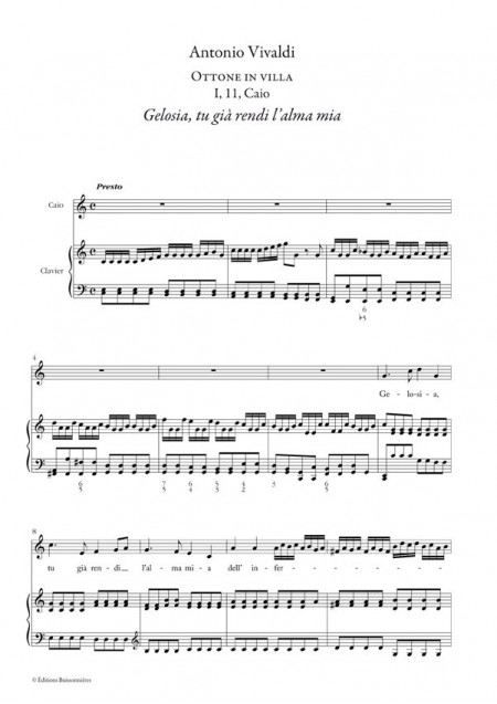 Vivaldi : Gelosia (Ottone in villa), chant et clavier
