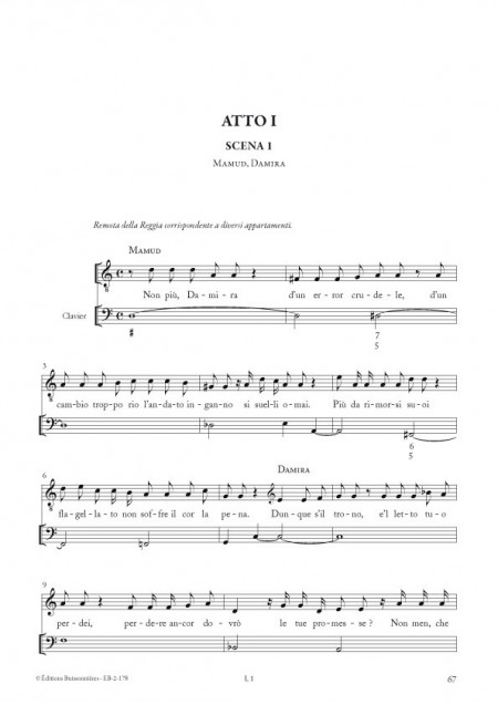 Vivaldi : La verita in cimento, réduction clavier