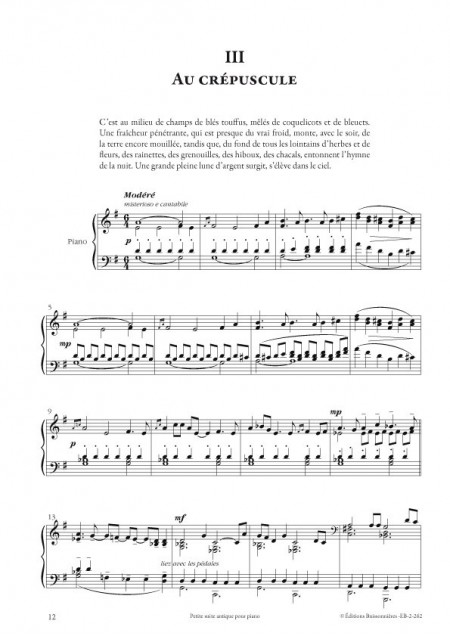 Emmanuel Clerc : Petite suite antique pour piano