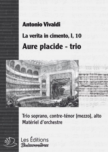 Vivaldi : TRIO Aure placide, e serene (Vivaldi, La verita in cimento) matériel d'orchestre