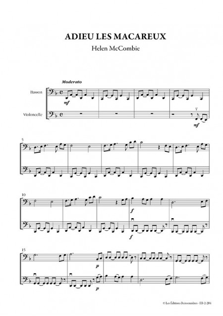 Adieu les macareux, pour basson & violoncelle (Helen McCombie)