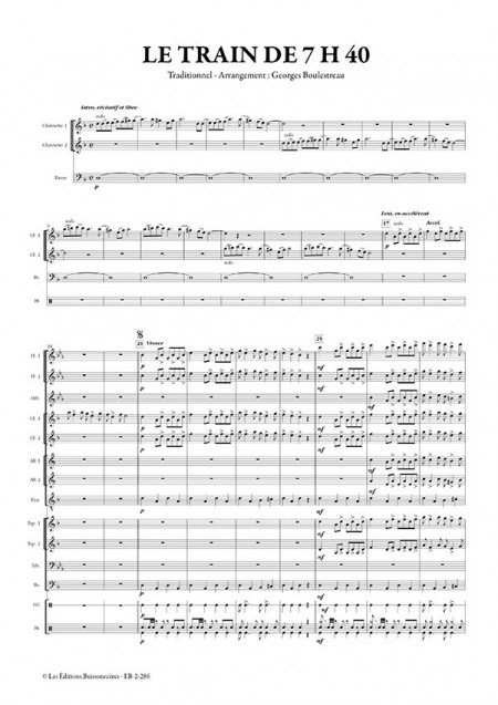 Le train de 7h40 pour petit orchestre d'harmonie (Georges Boulestreau)