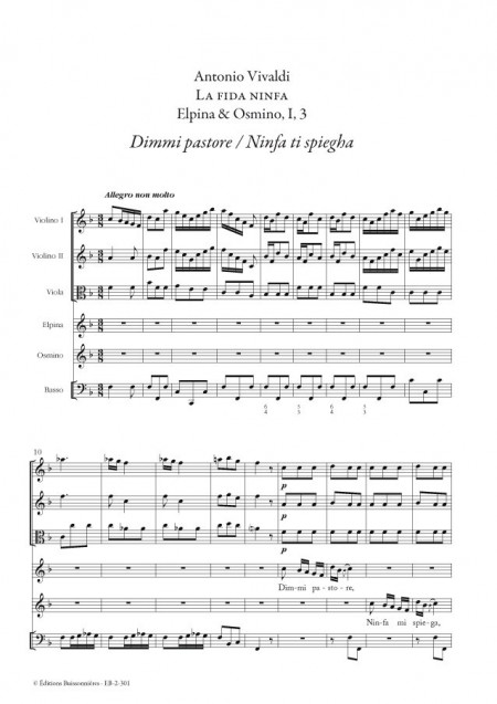 Vivaldi : DUO Dimmi pastore (Vivaldi, La fida ninfa) Matériel d'orchestre