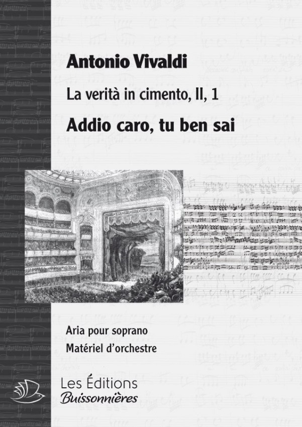Vivaldi : Addio caro (La verita in cimento) Matériel d'orchestre Vivaldi : Addio caro (La verita in cimento) Matériel d'orchestre