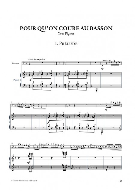 16 pièces pour basson (solo et avec piano)