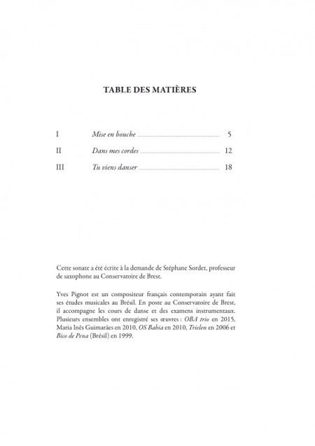 SONATE pour saxophone & piano (Yves Pignot)