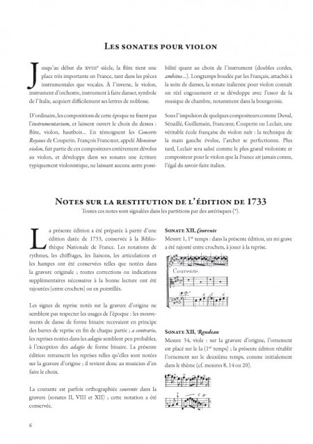 François Francoeur : Sonates à violon seul avec la basse continue, livre 2, sonate 6