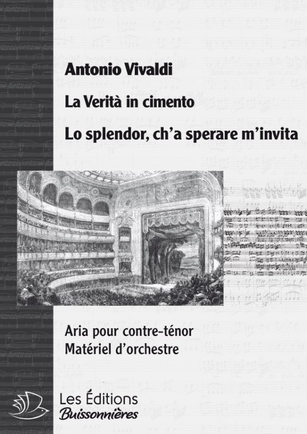 Vivaldi : Lo splendor, ch'a sperare m'invita (La Vertià in cimento), conducteur & matériel d'orchestre Vivaldi : Lo splendor, ch'a sperare m'invita (La Vertià in cimento), conducteur & matériel d'orchestre