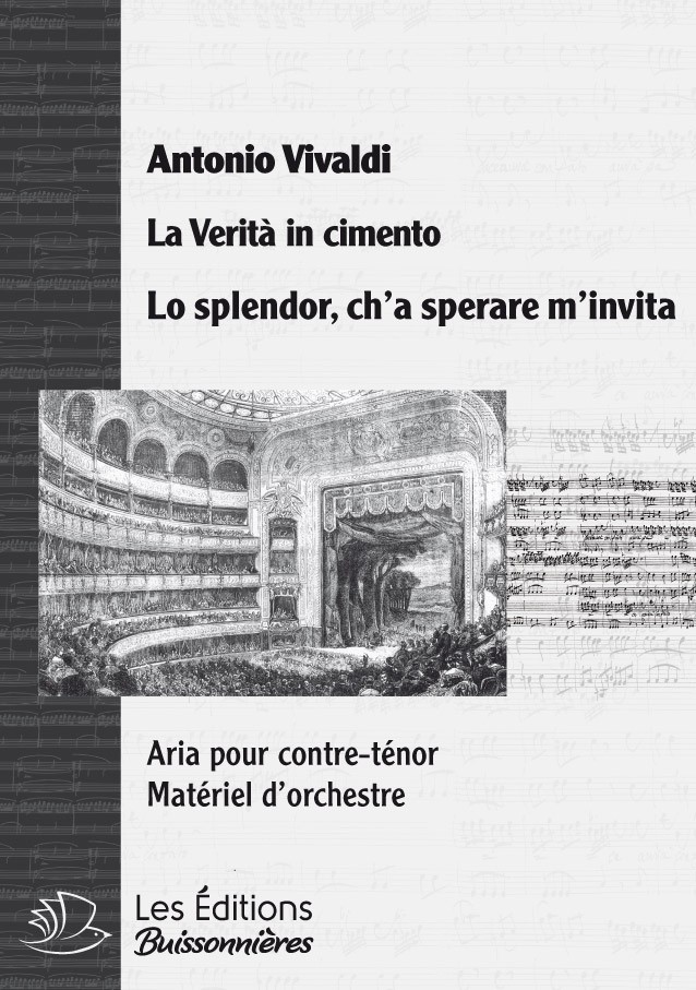 Vivaldi : Lo splendor, ch'a sperare m'invita (La Vertià in cimento), conducteur & matériel d'orchestre Vivaldi : Lo splendor, ch'a sperare m'invita (La Vertià in cimento), conducteur & matériel d'orchestre