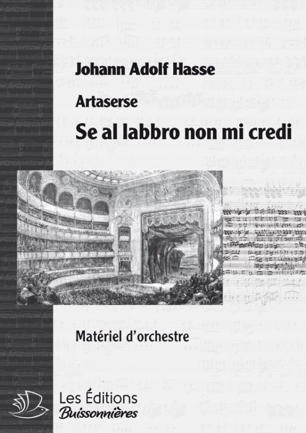 Hasse : Se al labbro non mi credi, chant et orchestre Hasse : Se al labbro non mi credi, chant et orchestre