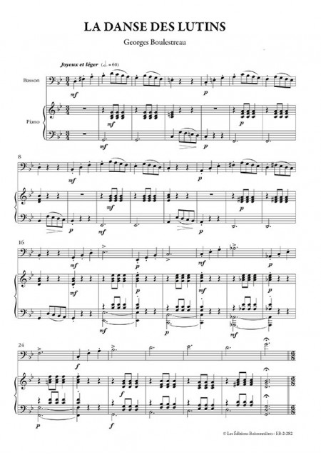 La danse des lutins, pour basson & piano (G. Boulestreau)