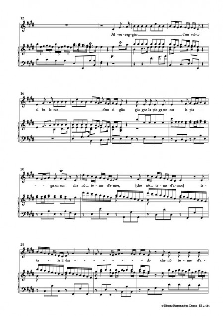 Vivaldi : Al vezzeggiar d'un volto, chant et clavier