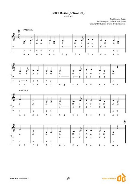 Nouvelle méthode d'accordéon Diatonique - vol.2 - ORLUDIATO