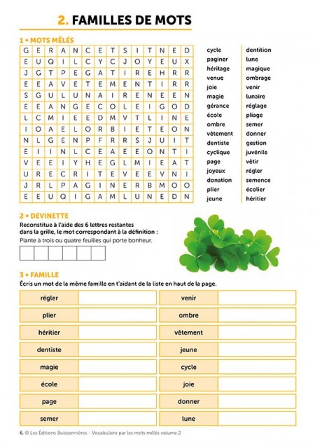 Vocabulaire par les mots mêlés