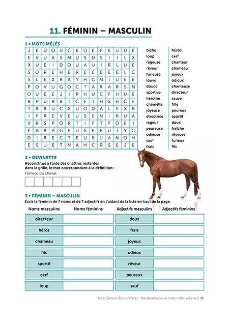 Vocabulaire par les mots mêlés