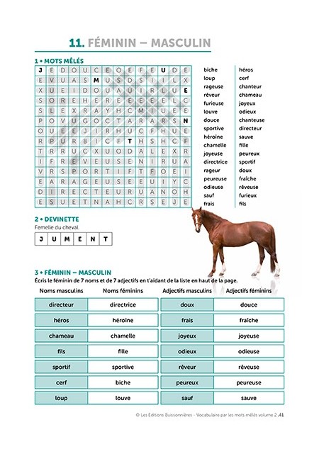 Vocabulaire par les mots mêlés